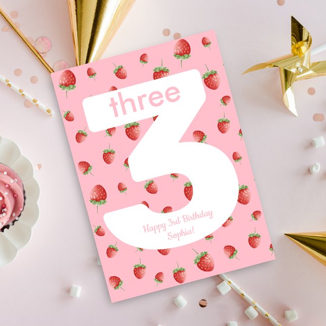 Berry Sweet Strawberry Happy Birthday Card Karte (Von Creator hochgeladen)