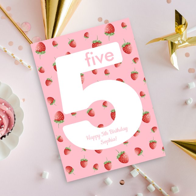 Berry Sweet Strawberry Happy Birthday Card Karte (Von Creator hochgeladen)