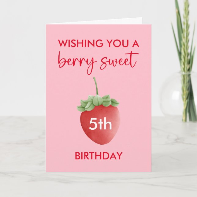 Berry Sweet Strawberry Happy Birthday Card Karte (Vorderseite)