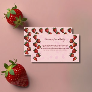 Berry Sweet Strawberry Hearts Baby Shower Begleitkarte