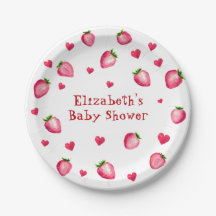 Berry Sweet Strawberry Hearts Unisex Baby Shower