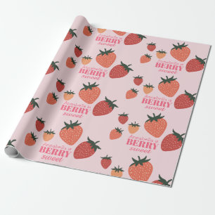 Berry Sweet Strawberry Individuelle Name Pink Geschenkpapier