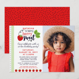 Berry Sweet Strawberry Kids' Geburtstagsparty Einladung