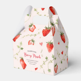 Berry Sweet Strawberry Patch Summer 1st Birthday Geschenkschachtel