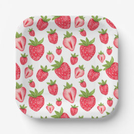Berry Sweet Strawberry Patten Niedliche Geburtstag Pappteller