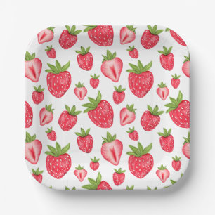 Berry Sweet Strawberry Patten Niedliche Geburtstag Pappteller