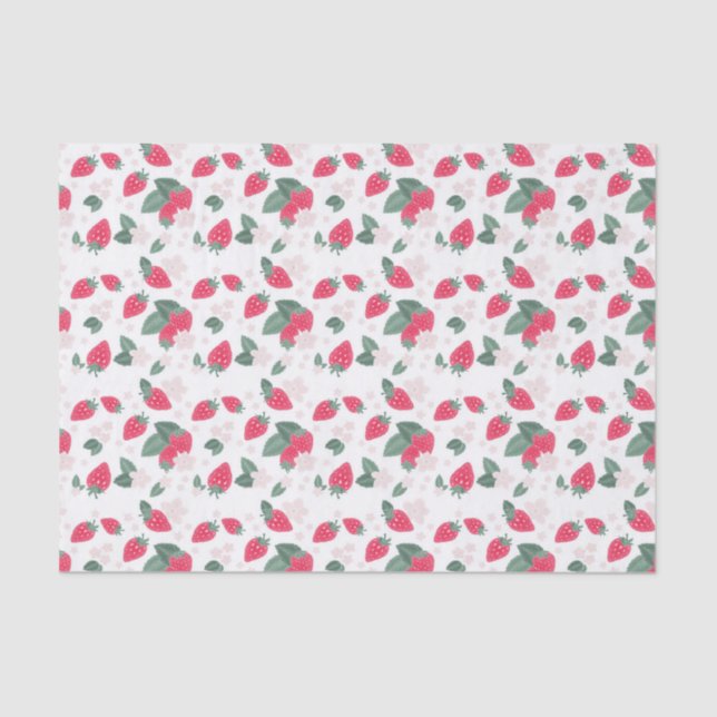 Berry Sweet Strawberry Pattern Seidenpapier (Vorderseite)