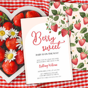 Berry Sweet Strawberry Pink Baby Dusche Einladung