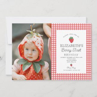 Berry Sweet Strawberry Pink Berry Erster Geburtsta Einladung