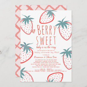 Berry Sweet Strawberry Red Baby Shower by Mail Einladung