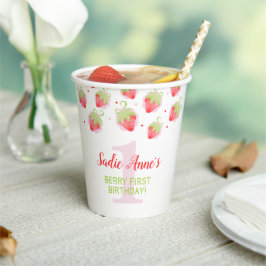 Berry Sweet Strawberry Red Berries Birthday Pappbecher