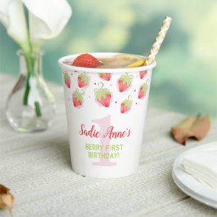 Berry Sweet Strawberry Red Berries Birthday Pappbecher