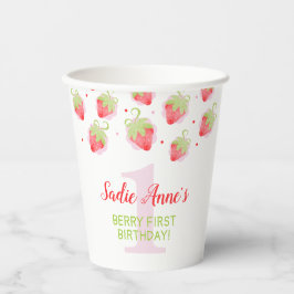 Berry Sweet Strawberry Red Berries Birthday Pappbecher