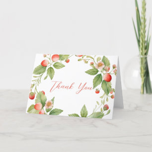 Berry Sweet Strawberry Shower Danke, Card Dankeskarte