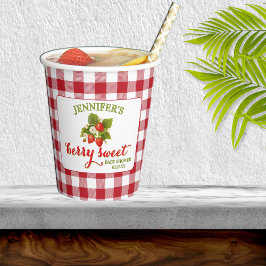 Berry Sweet Strawberry Thema Babydusche Pappbecher