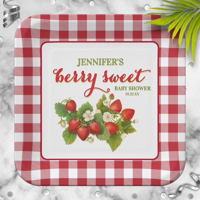 Berry Sweet Strawberry Thema Babydusche Pappteller (Von Creator hochgeladen)