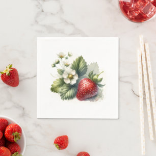 Berry Sweet Strawberry und Blume Serviette