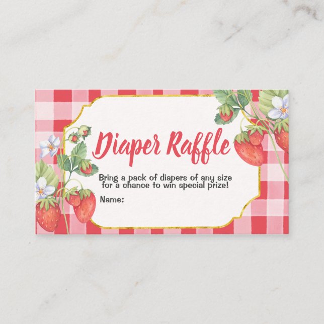 Berry Sweet Strawberry Watercolor Umschließungskar Begleitkarte (Vorderseite)