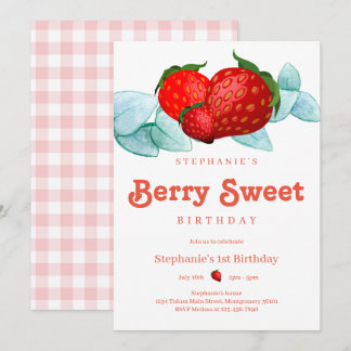 Berry Sweet Summer 1. Geburtstag Party Einladung