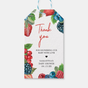 Berry Sweet Summer Baby Shower Fevor Tags Geschenkanhänger