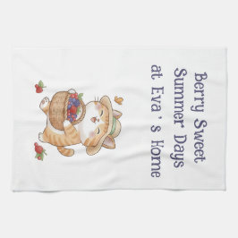 Berry Sweet Summer Days | Kawaii Katzen Küchenhand Geschirrtuch