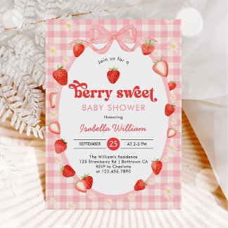 Berry Sweet Summer Strawberry Baby Shower Einladung
