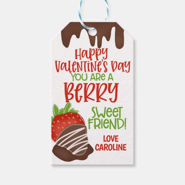 Berry Sweet Valentine Favor Tag Geschenkanhänger (Vorderseite)