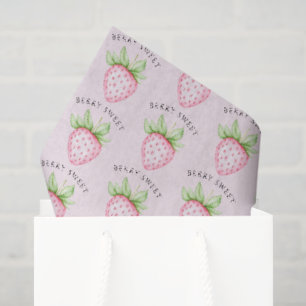 Berry Sweet Watercolor Erdbeere Rosa Babyparty Seidenpapier