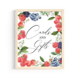 Berry Sweet Watercolor Kinderduschkarten und Gesch Poster