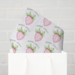 Berry Sweet Watercolor Strawberry Girl Baby Shower Seidenpapier