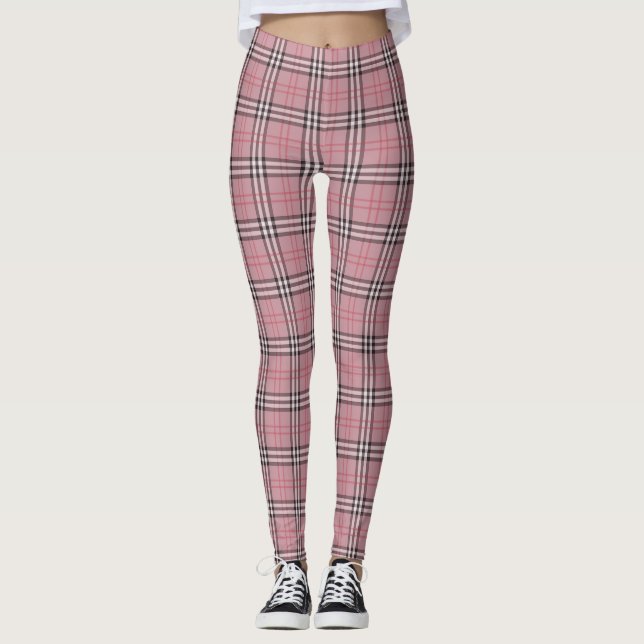 Berry Tarten Karierte Frauenfrauen Leggings (Vorderseite)
