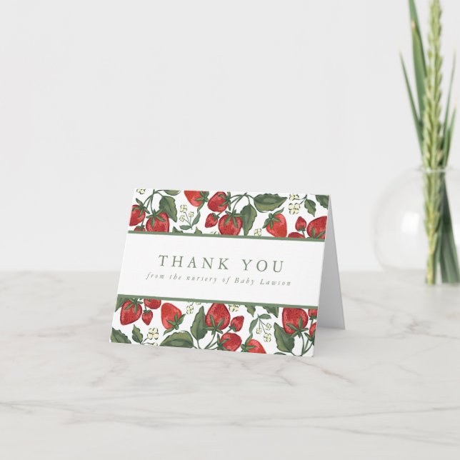 Berry Theme Baby Shower Thank You Card Dankeskarte (Vorderseite)