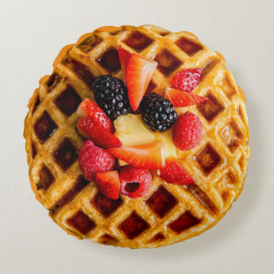 Berry Waffle Round-Throw-Kissen Rundes Kissen