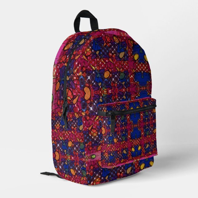 Berry Wall Bedruckter Rucksack (Rückseitige Ecke links)