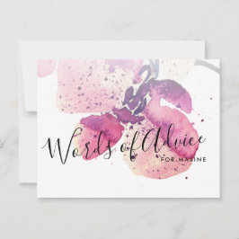 Berry Watercolor Orchid Brautparty Admin Card Hinweiskarte