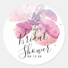 Berry Watercolor Orchid Brautparty Favor Runder Aufkleber