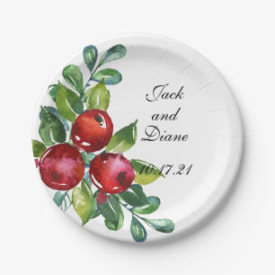 Berry Watercolor Stems Pappteller