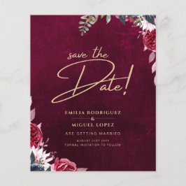 Berry Wine Floral Wedding Flyer