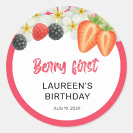 Berry wird 1. Geburtstag Runder Aufkleber