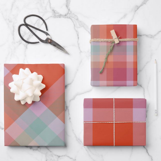 Berry Wrapping Paper Flat Sheet Set of 3 Geschenkpapier Set (Vorderseite)