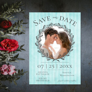 Berry Wreath and Stripes Foto AQUAMARIN Save The Date