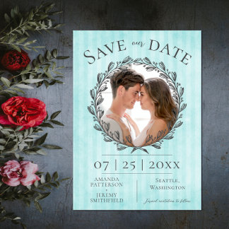 Berry Wreath and Stripes Foto | AQUAMARIN Save The Date