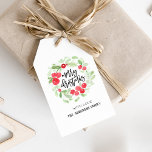 Berry Wreath Frohe Weihnachts-Aquarellübergabe Tag Geschenkanhänger<br><div class="desc">Geschenktag mit unserem exklusiven handbemalten Wasserfarbenferienkranz mit modernem Stil. Fügen Sie Ihren benutzerdefinierten Text hinzu. Der Rücken hat eine Stelle,  an die man sich setzen kann.</div>