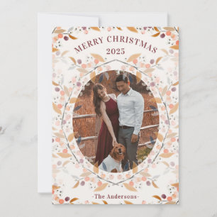 Berry Wreath Gerahmt Foto Feiertagskarte