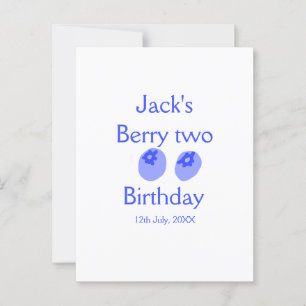 Berry zwei Geburtstag blaue Beere Name Datum Kinde Postkarte