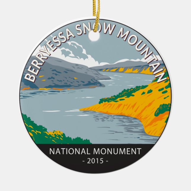 Berryessa Snow Mountain Nationalmuseum Vintag Keramik Ornament (Vorne)