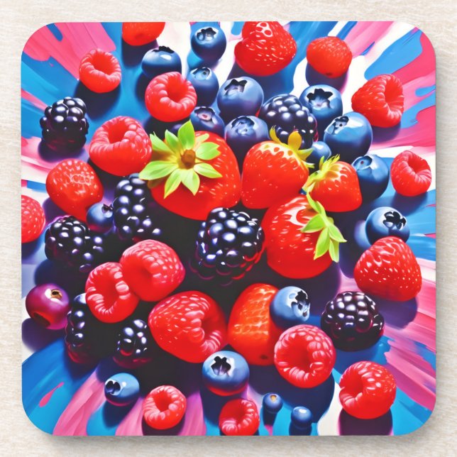 Berrylicious Burst Delight Getränkeuntersetzer (Vorderseite)