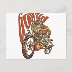Berserk Steampunk Motorrad Cat Go Wilder T - Shirt Postkarte