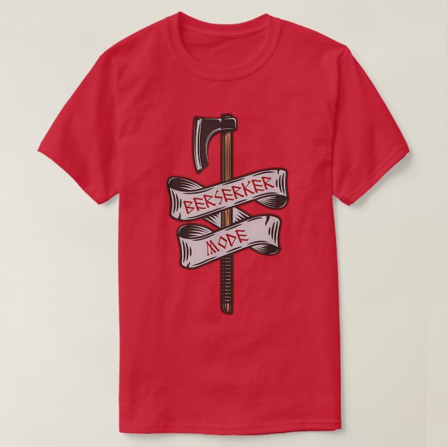 Berserker Mode Viking Battle Ax Runic Tattoo TShi T-Shirt (Design vorne)