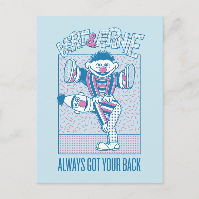 Bert & Ernie | Immer den Rücken Got Postkarte (Vorderseite)